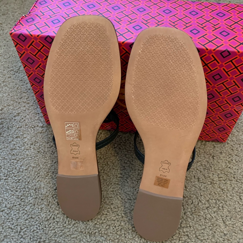 ❤️LAST NEW 7.5 Tory Burch Mini Miller Perfect Black Sandals - Picture 8 of 9